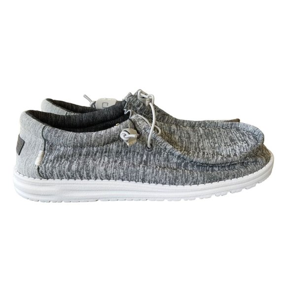 Nwt Hey Dude Wally Stretch Ozone 22 Men's Gray Slip On Loafer Shoes Size 13 - Picture 4 of 12